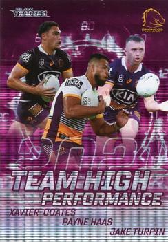 2022 NRL Traders - High Performance Team Priority #HPTP01 Brisbane Broncos Front